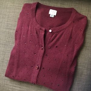 A New Day Burgundy Button Up Cardigan Target Small
